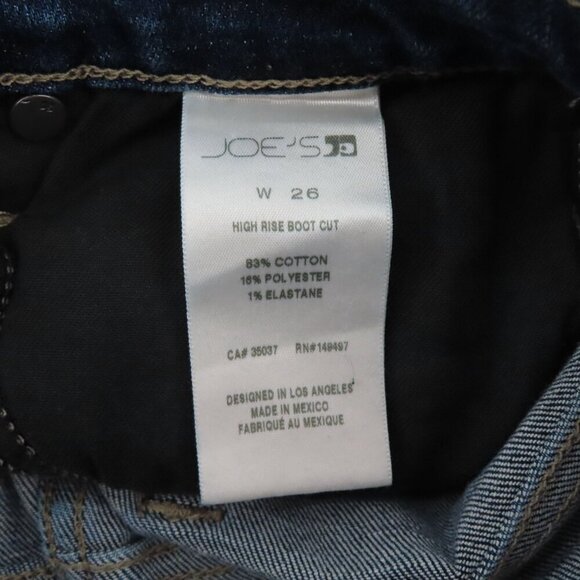Joes Women 26 High Rise Boot Cut Blue Denim Jeans Raw Hem Cotton Blend Pockets - Picture 7 of 10